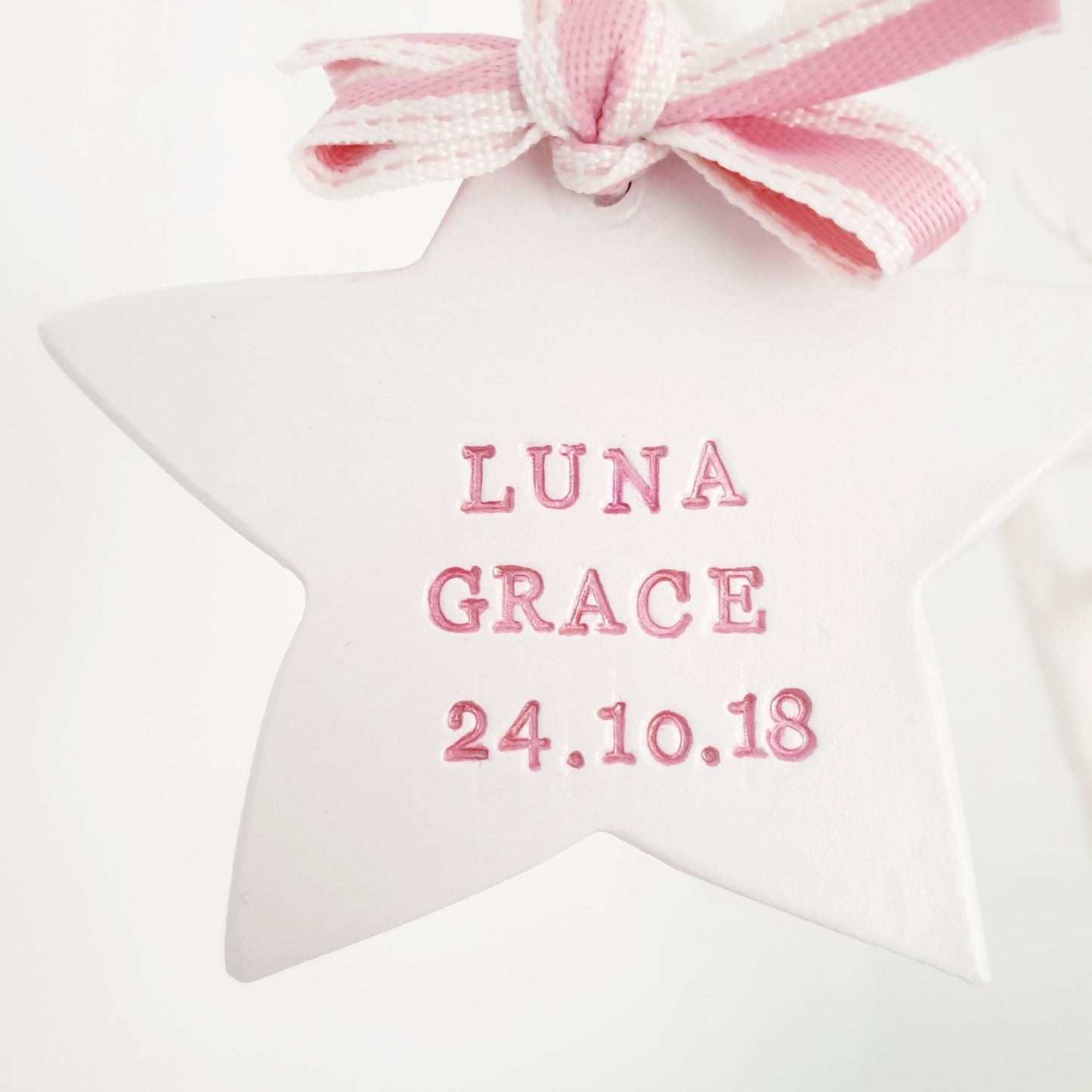 Baby's name and birth date star keepsake