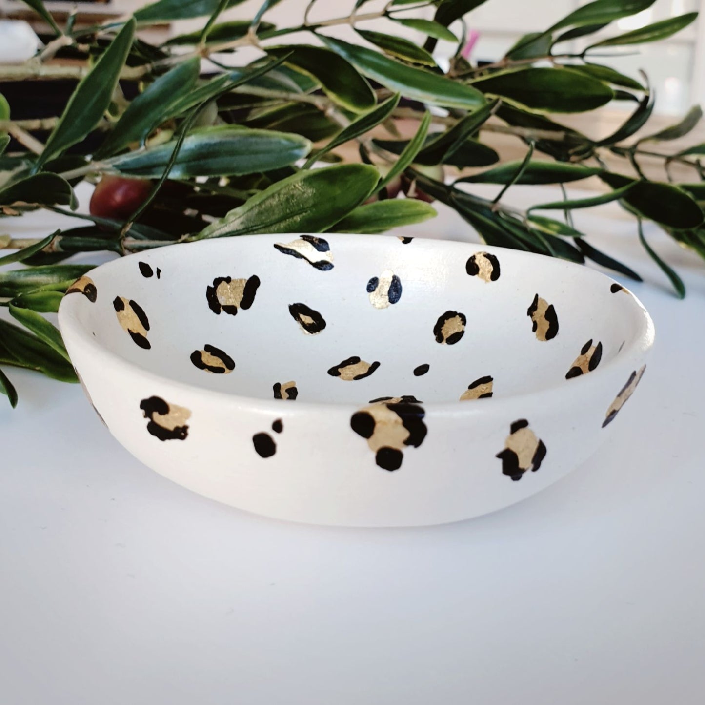 Leopard print decorative trinket dish