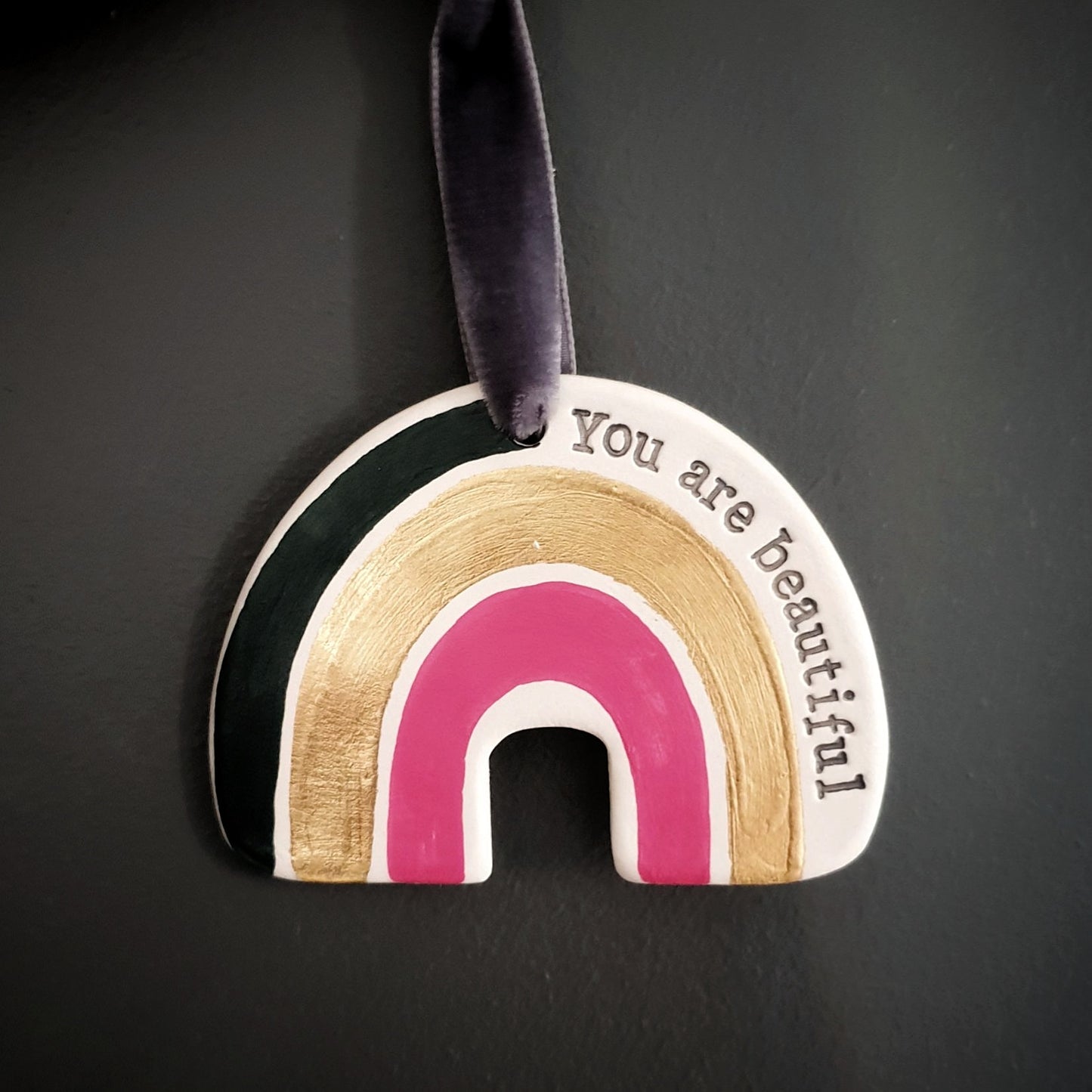 You are beautiful rainbow wall hanging