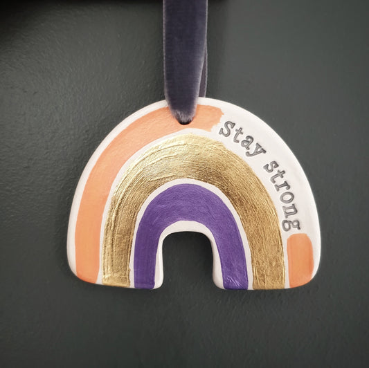Stay strong rainbow wall hanging