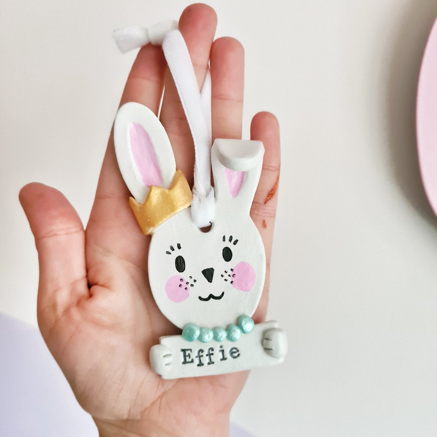 Personalised hanging bunny