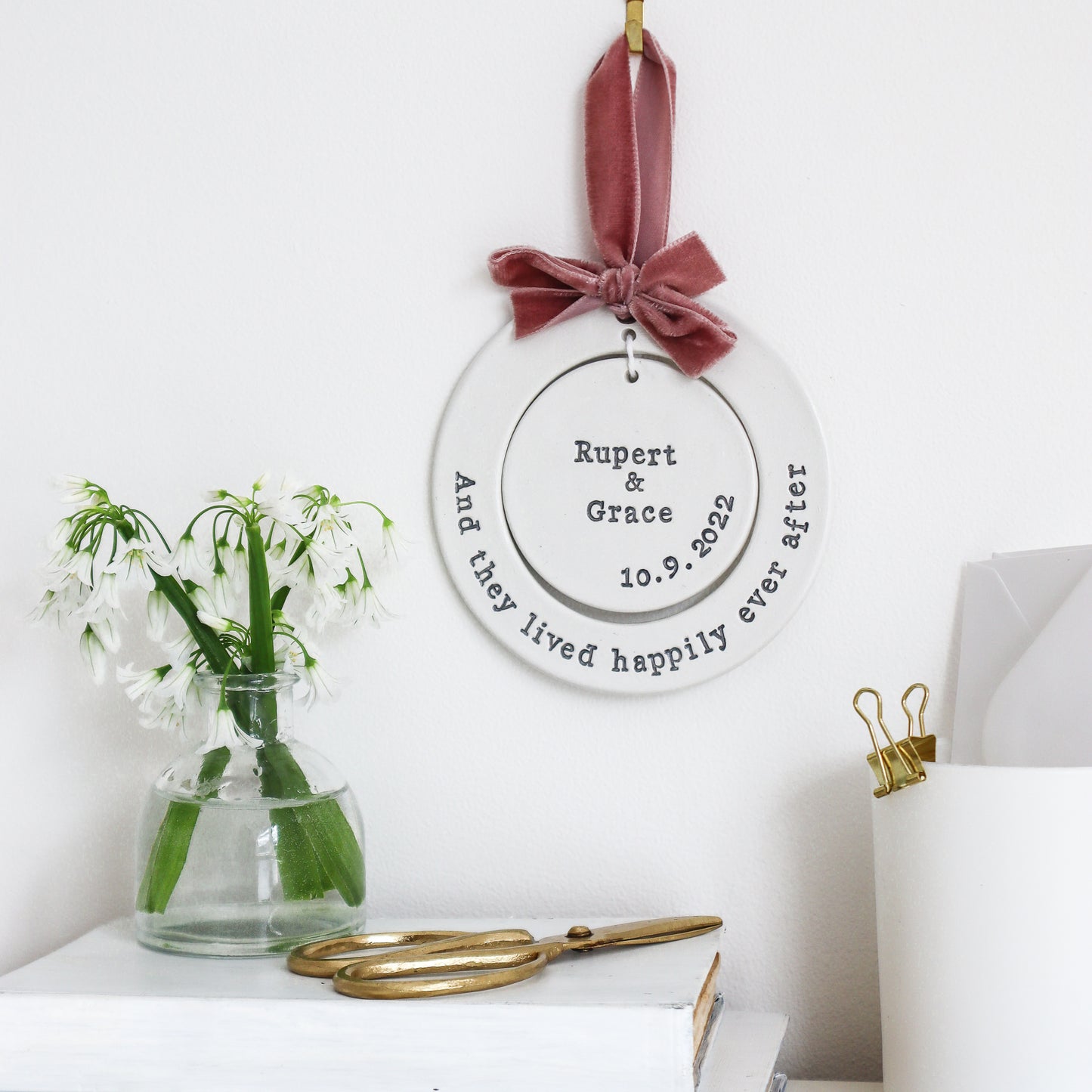 Personalised Happily Ever After hanging decoration