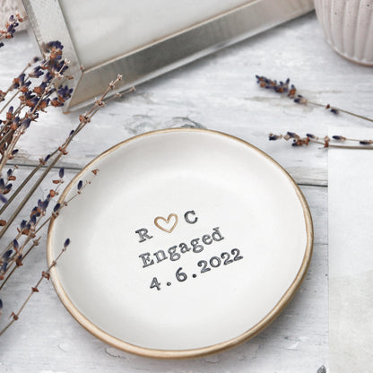 Personalised engagement dish with date
